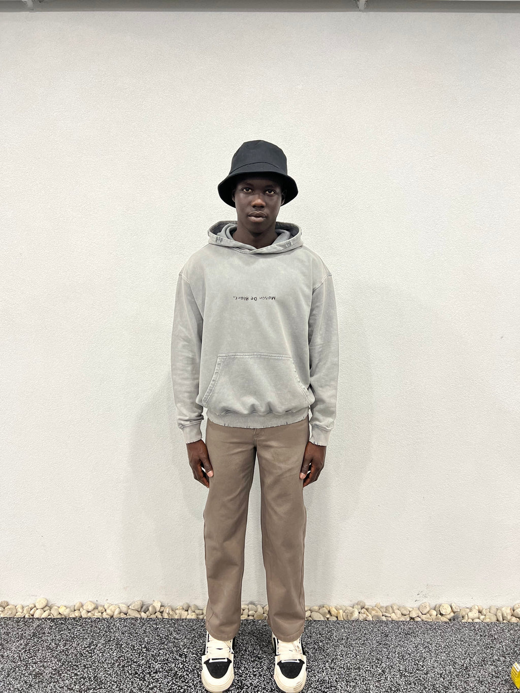 Le snow washed distressed hoodie