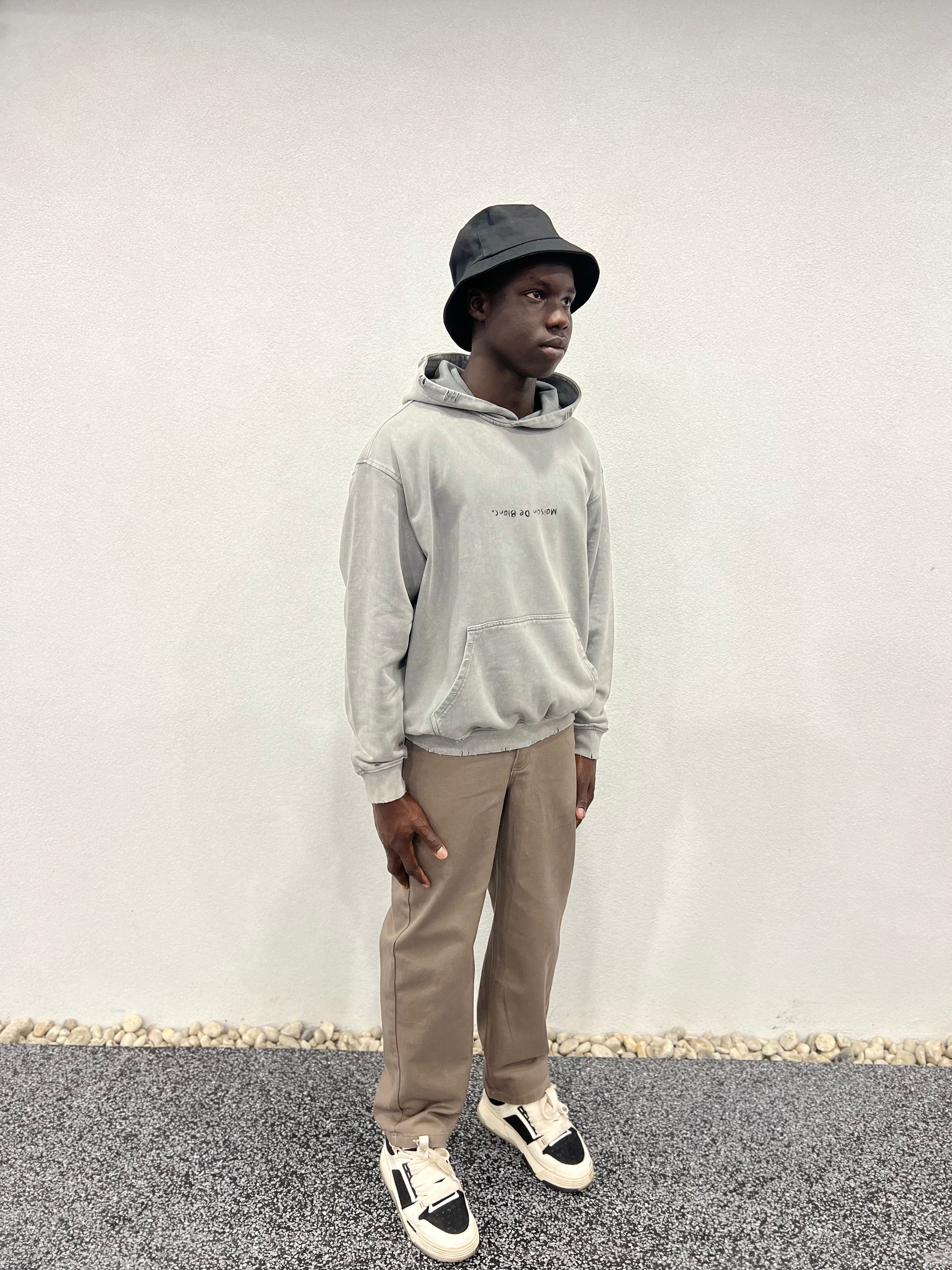 Le snow washed distressed hoodie