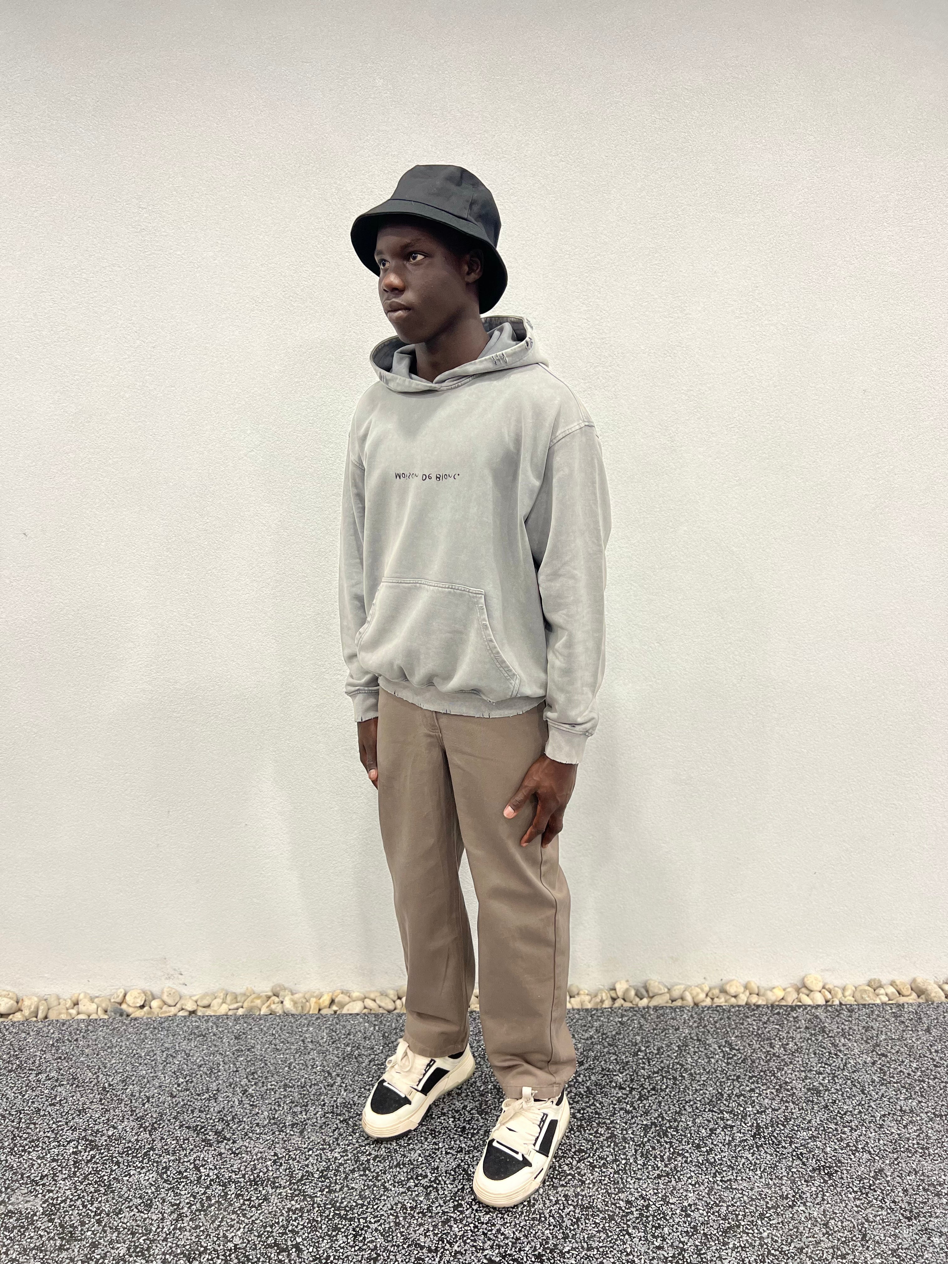 Le snow washed distressed hoodie