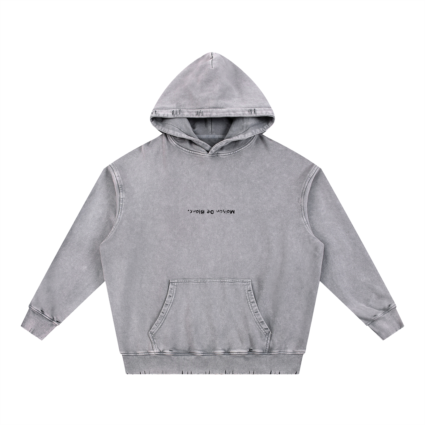 Le snow washed distressed hoodie